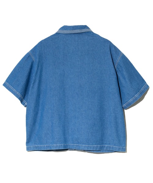 AOZORA(アオゾラ)の「AOZORA/アオゾラ DENIMヒッコリー SSゲームシャツ(シャツ/ブラウス・メンズ・ネイビー/インディゴブルー/ストライプ・MEDIUM/X-LARGE/LARGE)」の13枚目の写真