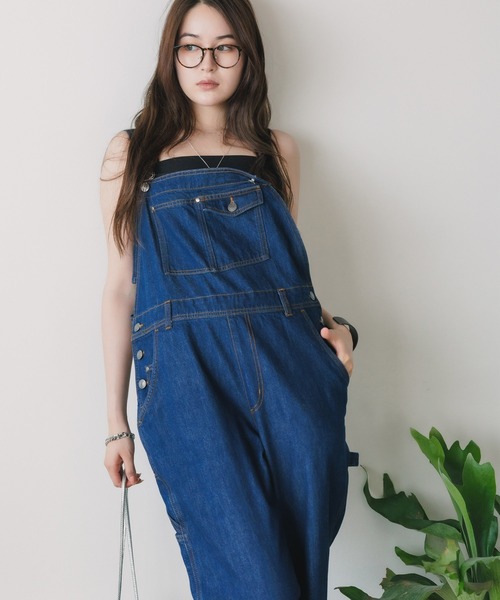 FREE MAX デニムオーバーオール サロペット オールインワン ワイド