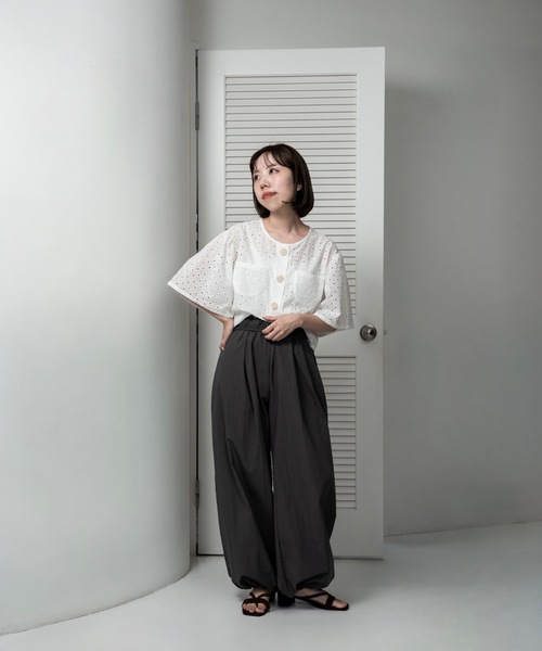 lawgy（ラウジー）の「multiway set pants / マルチウェイセットパンツ（その他パンツ・レディース・チャコール/カーキ・FREE）」の6枚目の写真