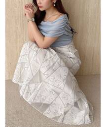 MERCURYDUO | ジオメトリックオパールフレアスカート(スカート)