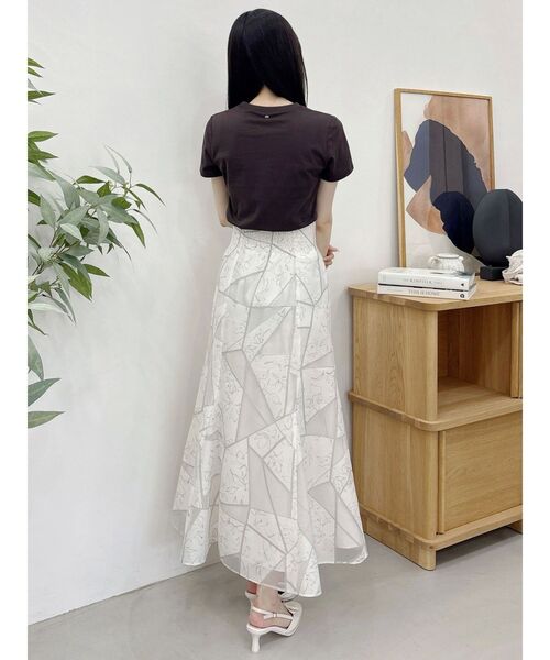 MERCURYDUO(マーキュリーデュオ)の「ジオメトリックオパールフレアスカート(スカート・レディース・ブラウン/オフホワイト・SMALL/MEDIUM)」の21枚目の写真