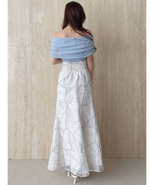 MERCURYDUO(マーキュリーデュオ)の「ジオメトリックオパールフレアスカート(スカート・レディース・ブラウン/オフホワイト・SMALL/MEDIUM)」の9枚目の写真