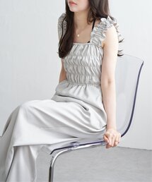 ヘザーツイルシャーリングサロペット
