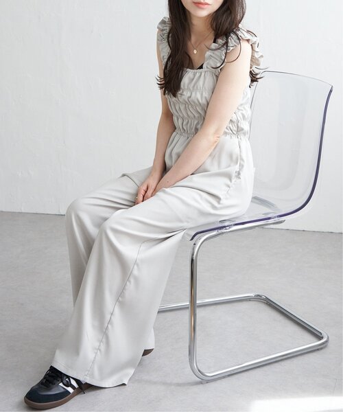 VENCEEXCHANGE（ヴァンスエクスチェンジ）の「ヘザーツイルシャーリングサロペット（つなぎ/オールインワン・レディース・ブラウン/アイボリー/ベージュ/ブラック/チャコール・FREE）」の7枚目の写真