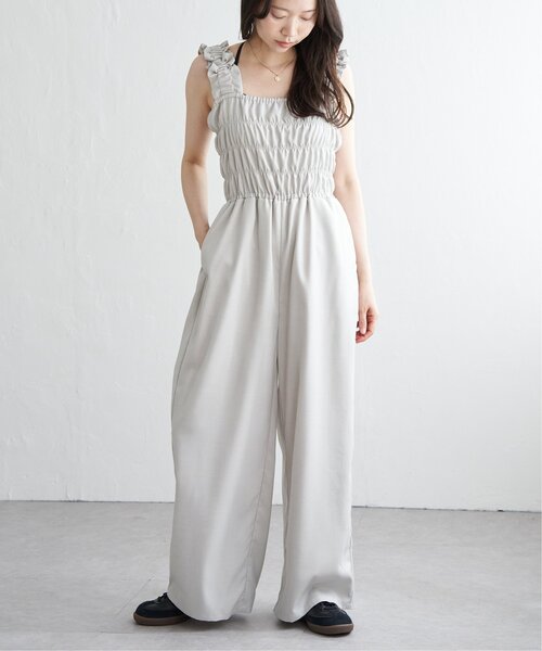 VENCEEXCHANGE（ヴァンスエクスチェンジ）の「ヘザーツイルシャーリングサロペット（つなぎ/オールインワン・レディース・ブラウン/アイボリー/ベージュ/ブラック/チャコール・FREE）」の10枚目の写真