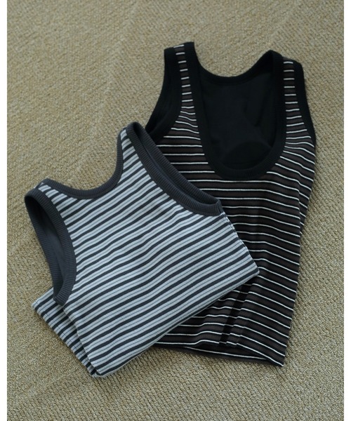 anuke トップス　完売 セール】Border Rib Tank（タンクトップ）｜anuke（アンヌーク