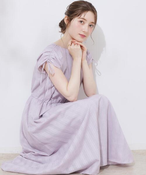 couture brooch（クチュールブローチ）の「【大人可愛い】カラミチェック サマードレス（ワンピース・レディース・オリーブ/パープル/ブラウン系その他・36/38/42）」の3枚目の写真