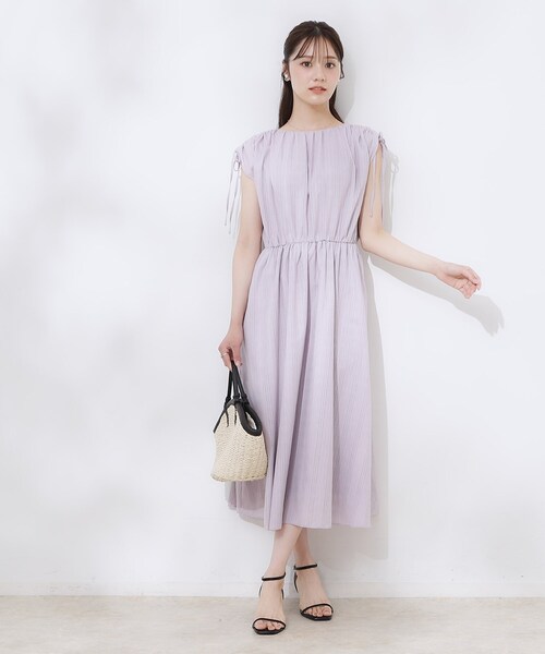 couture brooch（クチュールブローチ）の「【大人可愛い】カラミチェック サマードレス（ワンピース・レディース・オリーブ/パープル/ブラウン系その他・36/38/42）」の10枚目の写真