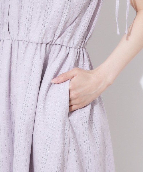 couture brooch（クチュールブローチ）の「【大人可愛い】カラミチェック サマードレス（ワンピース・レディース・オリーブ/パープル/ブラウン系その他・36/38/42）」の6枚目の写真