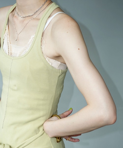 chuclla(チュクラ)の「スリーブディテール ロングタンク chw25s077(Tシャツ/カットソー・レディース・グレー/ブラック/アイボリー/ライトグリーン・FREE)」の13枚目の写真