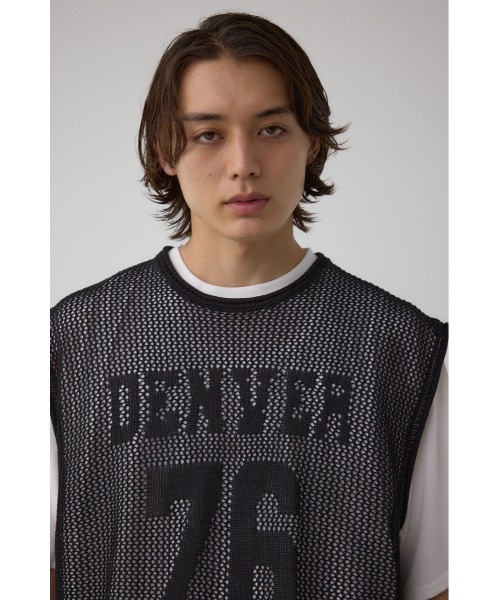 AZUL by moussy(アズールバイマウジー)の「ナンバリングベストセットニット(Tシャツ/カットソー・メンズ・ブラック/グレー・MEDIUM/LARGE)」の3枚目の写真