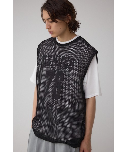 AZUL by moussy(アズールバイマウジー)の「ナンバリングベストセットニット(Tシャツ/カットソー・メンズ・ブラック/グレー・MEDIUM/LARGE)」の4枚目の写真