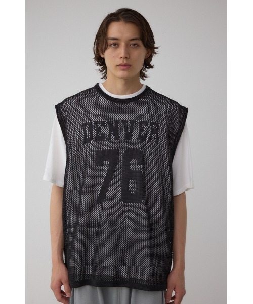 AZUL by moussy(アズールバイマウジー)の「ナンバリングベストセットニット(Tシャツ/カットソー・メンズ・ブラック/グレー・MEDIUM/LARGE)」の6枚目の写真