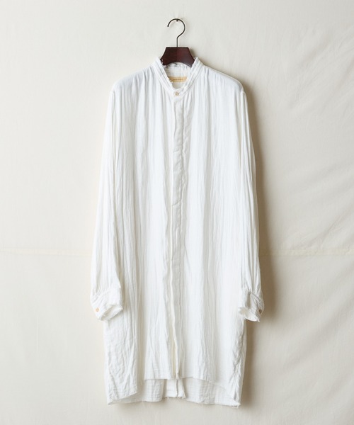 suzuki takayuki(スズキタカユキ)の「frayed coat shirt(シャツ/ブラウス・メンズ・ブラック/ホワイト/グレー・00/01/02)」の1枚目の写真