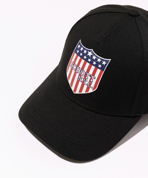 schott（ショット）の「【SCHOTT】COTTON PRINT 5P CAP CBS（キャップ・メンズ・ブラック・FREE）」の4枚目の写真