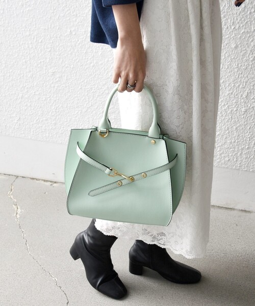 anne 　2 SHIPS any: ベルト デザイン 2WAY スクエア バッグ（ショルダーバッグ