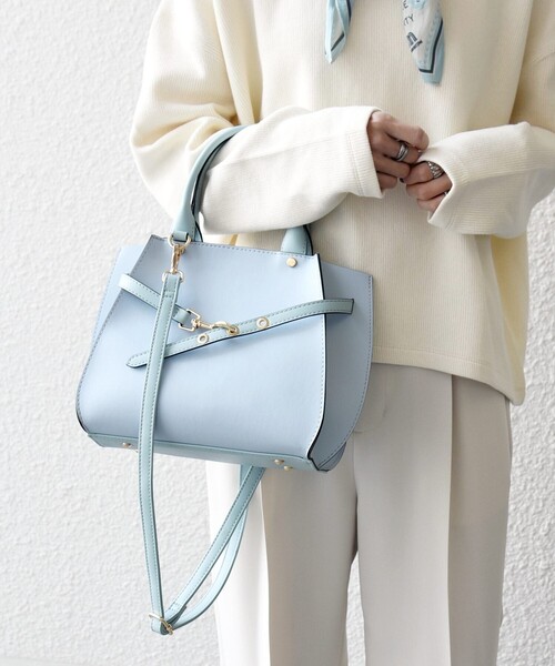 SHIPS any: ベルト デザイン 2WAY スクエア バッグ（ショルダーバッグ