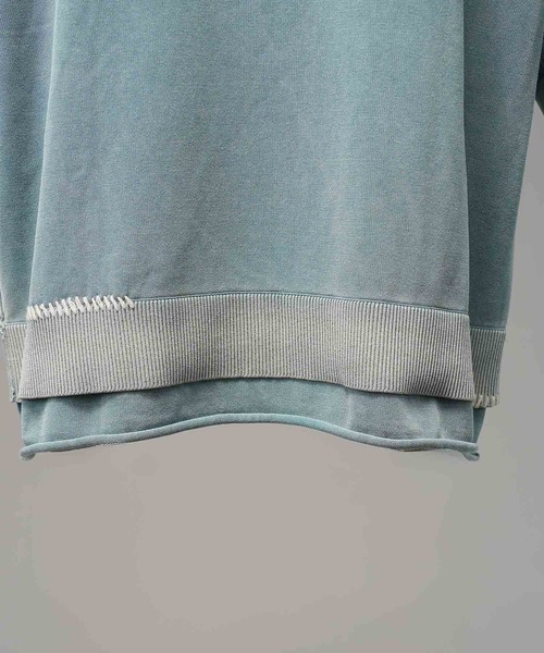 MAISON SPECIAL(メゾンスペシャル)の「《UNISEX》High Twist Pigment Bleach Prime-Over Crew Neck Knit T-shirt/ハイツイストピグメントブリーチプライムオーバークルーネックニットティーシャツ【MAISON SPECIAL/メゾンスペシャル】(Tシャツ/カットソー・メンズ・ブラック/サックスブルー/グレイッシュベージュ・1/2)」の11枚目の写真