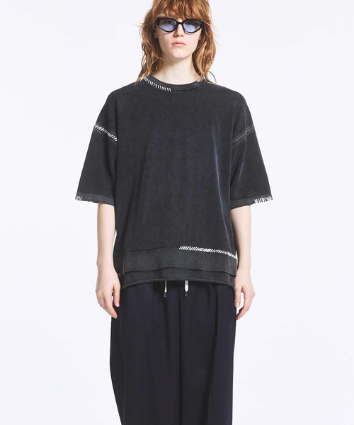 UNISEX》High Twist Pigment Bleach Prime-Over Crew Neck Knit