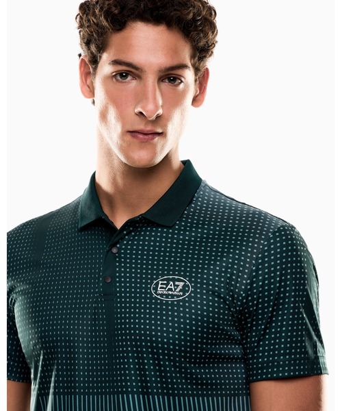 EMPORIO ARMANI EA7（エンポリオアルマーニイーエーセブン）の「【エンポリオ アルマーニ EA7】Tennis Pro ポロシャツ VENTUS7テクニカルファブリック プリント（ポロシャツ・メンズ・ネイビー/ダルブルー系/グリーン・LARGE/MEDIUM/SMALL/X-LARGE/X-SMALL/XX-LARGE）」の14枚目の写真
