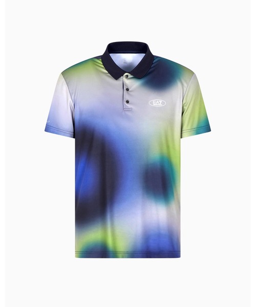 EMPORIO ARMANI EA7（エンポリオアルマーニイーエーセブン）の「【エンポリオ アルマーニ EA7】Tennis Pro ポロシャツ VENTUS7テクニカルファブリック プリント（ポロシャツ・メンズ・ネイビー/ダルブルー系/グリーン・LARGE/MEDIUM/SMALL/X-LARGE/X-SMALL/XX-LARGE）」の4枚目の写真