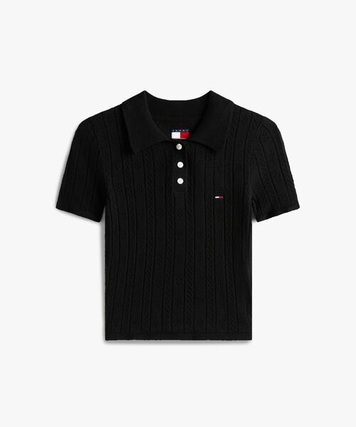 tommy jeans(トミー ジーンズ)の「ポインテルポロセーター(ニット/セーター・レディース・ブラック/ホワイト・MEDIUM/SMALL/X-SMALL)」の5枚目の写真