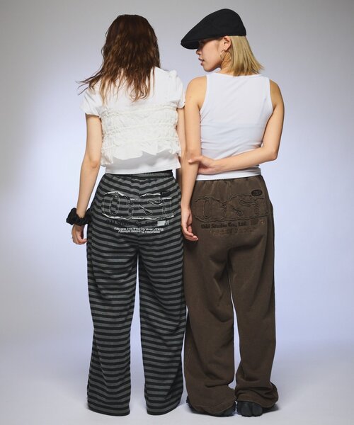 ODD STUDIO（オッドスタジオ）の「【OddStudio】ピグメントバックダメージロゴスウェットパンツ（スウェットパンツ・レディース・ピンク/ブラウン/ブラック・MEDIUM/LARGE）」の5枚目の写真