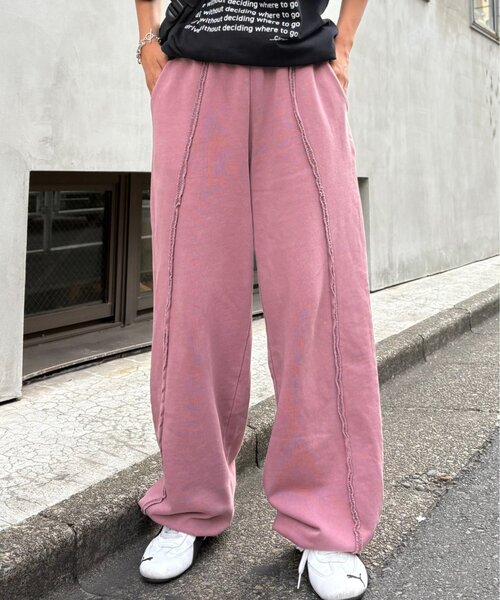 ODD STUDIO（オッドスタジオ）の「【OddStudio】ピグメントバックダメージロゴスウェットパンツ（スウェットパンツ・レディース・ピンク/ブラウン/ブラック・MEDIUM/LARGE）」の11枚目の写真