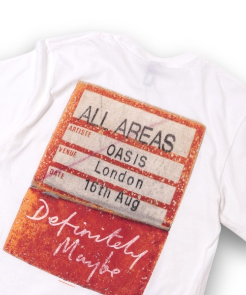 MUSIC TEE(ミュージックティー)の「OASIS “DEFINITELY MAYBE AAA PASS” - オアシス "ディフィニトリー メイビー トリプル エー パス”(Tシャツ/カットソー・メンズ・ブラック/ホワイト・X-LARGE/LARGE/MEDIUM)」の10枚目の写真