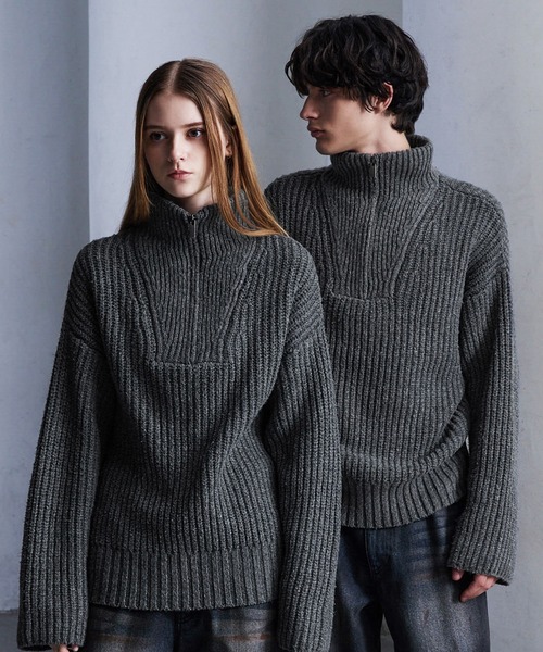 CLEL】Volume Melange Half-Zip Knit (2025ver.) / ボリュームメランジ