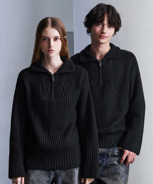 CLEL】Volume Melange Half-Zip Knit (2025ver.) / ボリュームメランジ
