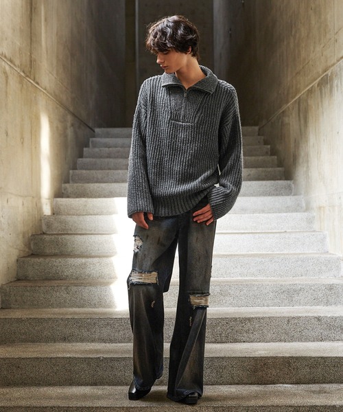 CLEL】Volume Melange Half-Zip Knit (2025ver.) / ボリュームメランジ