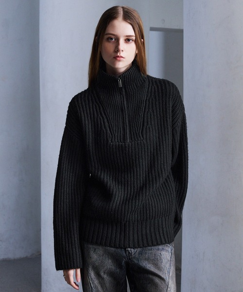 CLEL】Volume Melange Half-Zip Knit (2025ver.) / ボリュームメランジ