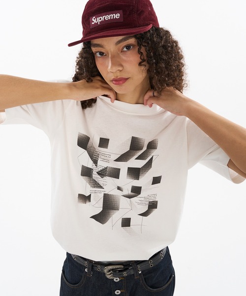 WISH FOR EVER(ウィッシュフォーエバー)の「DRAW CODE GEOMETRIC DESIGN T / ドローコードジオメトリックデザインTシャツ(Tシャツ/カットソー・メンズ・ネイビー/ブラック/オフホワイト・LARGE/SMALL/MEDIUM)」の22枚目の写真