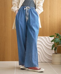 coen（コーエン）の「【新色/WEB限定カラーあり】コットンレーヨンデニムワイドパンツ（インフルエンサー紹介アイテム）（デニムパンツ）」