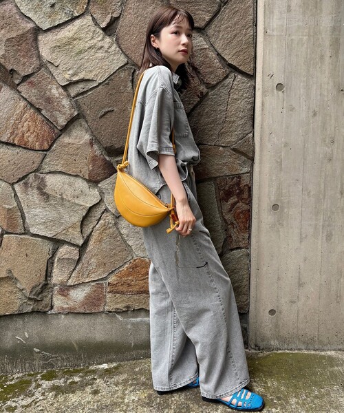 coen（コーエン）の「【再入荷・新色/WEB限定カラーあり】コットンレーヨンデニムワイドパンツ（Youtube紹介アイテム）（デニムパンツ・レディース・コバルトブルー/ネイビー/ライトグレー/ベージュ/ロイヤルブルー・M/L）」の7枚目の写真