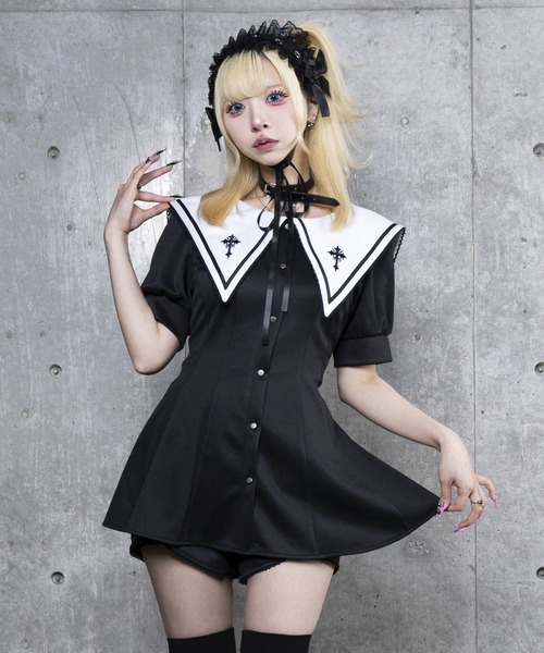 CELINE セーラー襟 上着とショートパンツ セット Amilige（アミリージュ）の「セーラー衿トップス＋ショートパンツ