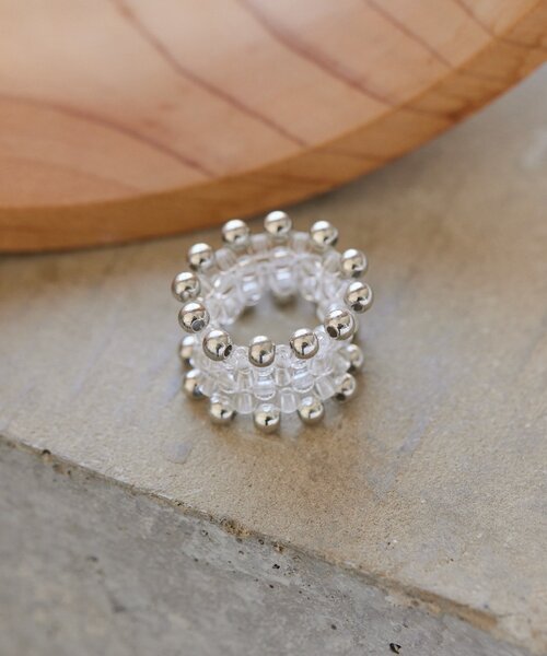 ear PAPILLONNER(イアパピヨネ)の「クリアビーズクロシェリング(リング・レディース・シルバー/ゴールド・FREE)」の12枚目の写真
