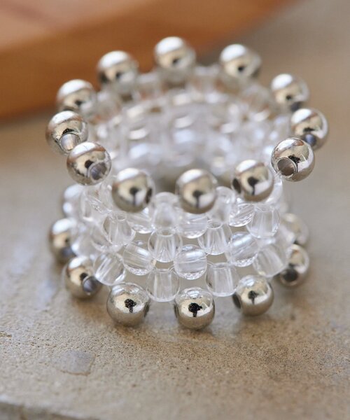 ear PAPILLONNER(イアパピヨネ)の「クリアビーズクロシェリング(リング・レディース・シルバー/ゴールド・FREE)」の10枚目の写真