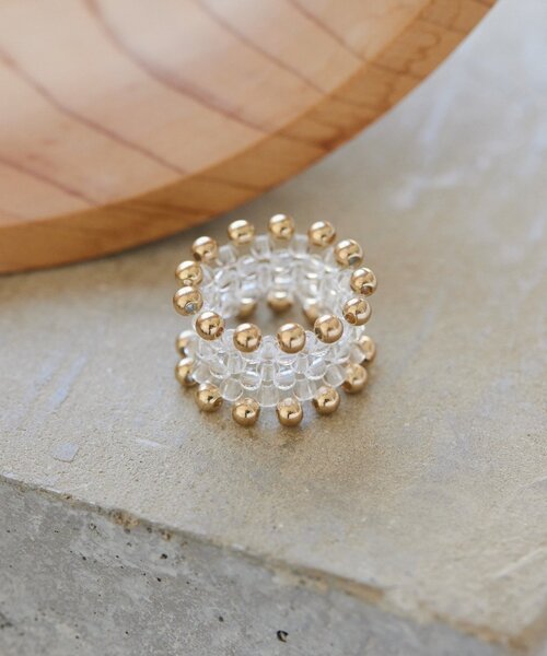 ear PAPILLONNER(イアパピヨネ)の「クリアビーズクロシェリング(リング・レディース・シルバー/ゴールド・FREE)」の7枚目の写真