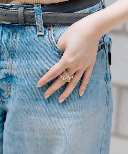 ear PAPILLONNER(イアパピヨネ)の「クリアビーズクロシェリング(リング・レディース・シルバー/ゴールド・FREE)」の3枚目の写真