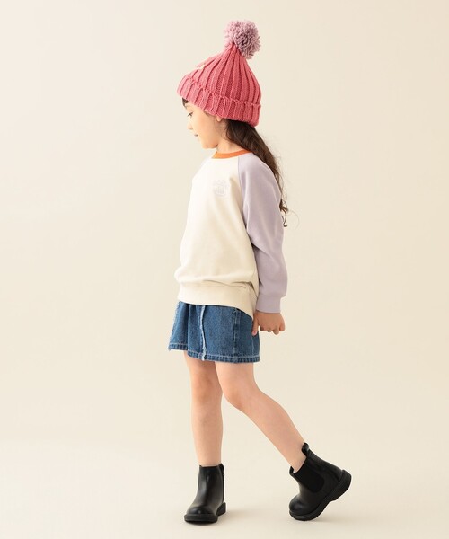 BEAMS mini（ビームスミニ）の「ラグラン スマイル プルオーバー 2025FW（90～140cm）（スウェット・キッズ・ホワイト系その他5/ライトグレー/オリーブ・90/100/110/120/130/140）」の7枚目の写真