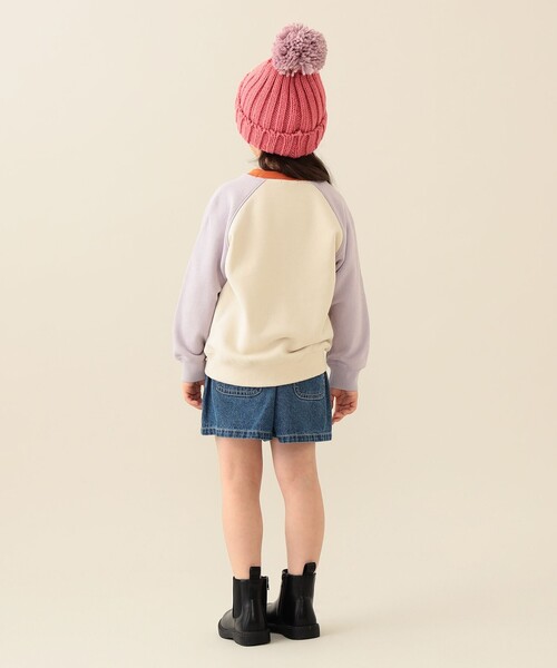 BEAMS mini（ビームスミニ）の「ラグラン スマイル プルオーバー 2025FW（90～140cm）（スウェット・キッズ・ホワイト系その他5/ライトグレー/オリーブ・90/100/110/120/130/140）」の8枚目の写真