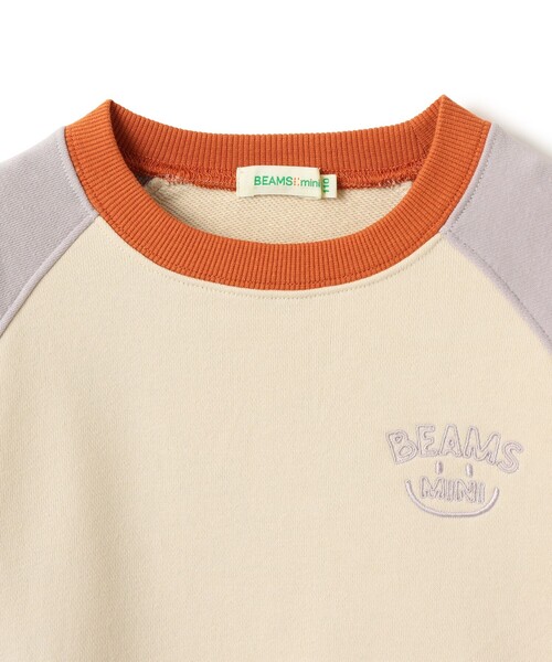 BEAMS mini（ビームスミニ）の「ラグラン スマイル プルオーバー 2025FW（90～140cm）（スウェット・キッズ・ホワイト系その他5/ライトグレー/オリーブ・90/100/110/120/130/140）」の15枚目の写真
