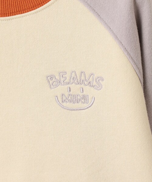 BEAMS mini（ビームスミニ）の「ラグラン スマイル プルオーバー 2025FW（90～140cm）（スウェット・キッズ・ホワイト系その他5/ライトグレー/オリーブ・90/100/110/120/130/140）」の16枚目の写真