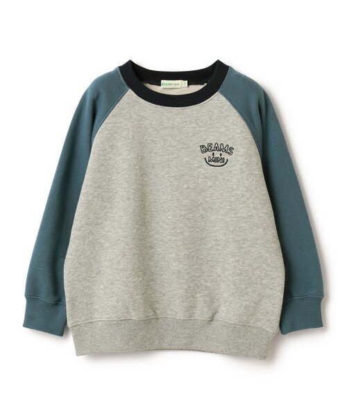 BEAMS mini（ビームスミニ）の「ラグラン スマイル プルオーバー 2025FW（90～140cm）（スウェット・キッズ・ホワイト系その他5/ライトグレー/オリーブ・90/100/110/120/130/140）」の21枚目の写真
