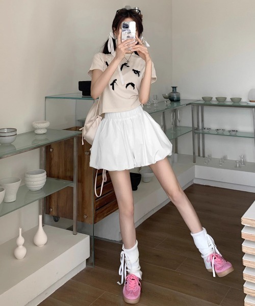 Miniministore(ミニミニストア)の「バルーンキュロット レディースショーパン(スウェットパンツ・レディース・ライトベージュ/ブラック/ホワイト・FREE)」の10枚目の写真