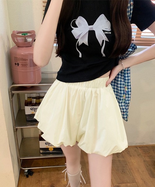 Miniministore(ミニミニストア)の「バルーンキュロット レディースショーパン(スウェットパンツ・レディース・ライトベージュ/ブラック/ホワイト・FREE)」の12枚目の写真
