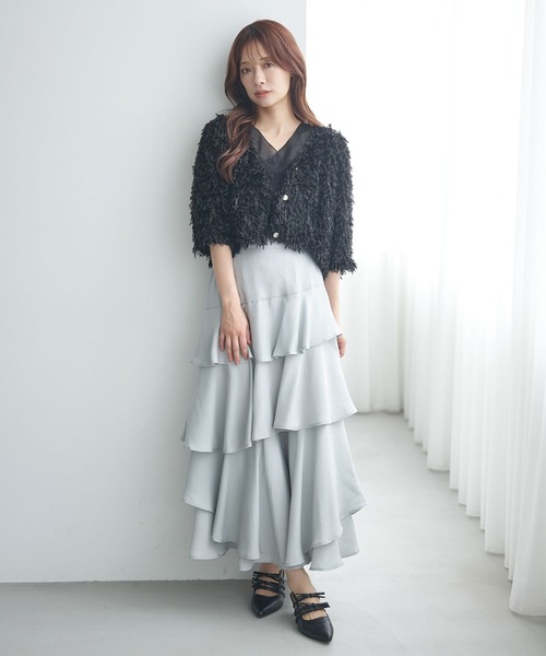 mysty woman（ミスティウーマン）の「シアーキリカエテレコタンク 581420（タンクトップ・レディース・ブラック/アイボリー/ボルドー・FREE）」の21枚目の写真