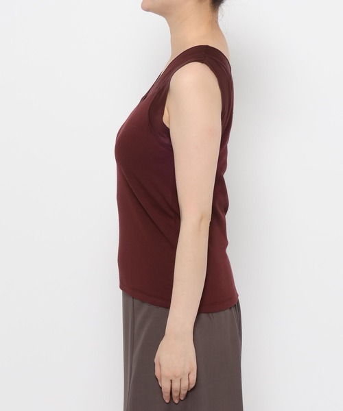 mysty woman（ミスティウーマン）の「シアーキリカエテレコタンク 581420（タンクトップ・レディース・ブラック/アイボリー/ボルドー・FREE）」の17枚目の写真